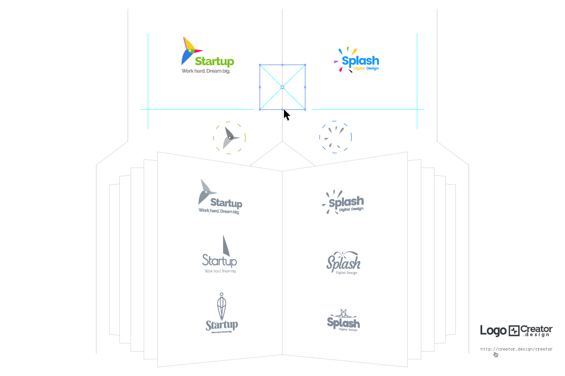 Logo[+]Creator. How it works. Mix and match in any number of shapes or combinations.